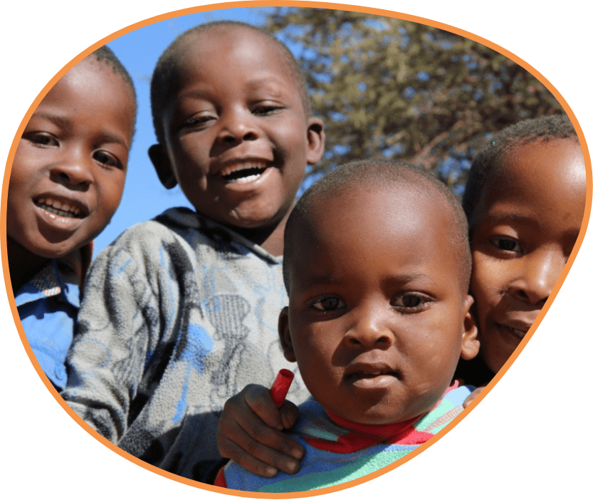 Lachende kinderen in Zuid-Afrika